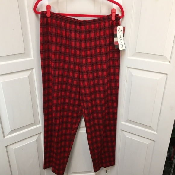 VIntage Cape Cod Sportswear Pull-on on Red and Black Plaid Pants NWT - Picture 1 of 15